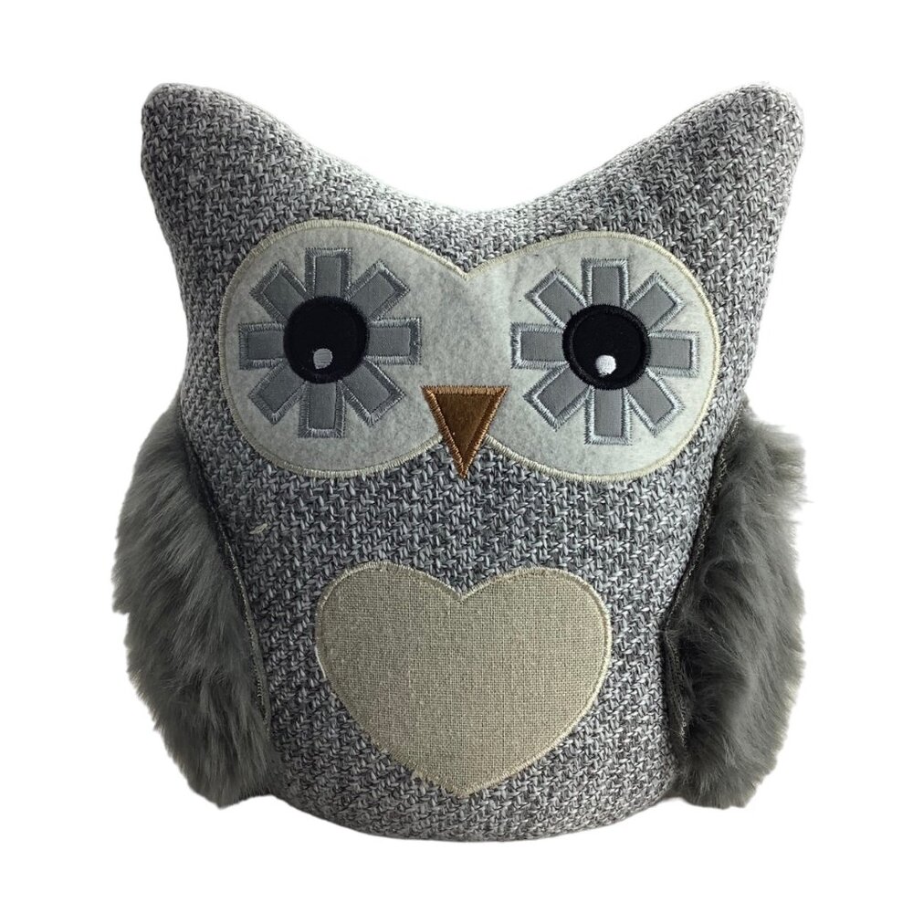 Elements Decorative Gray Owl Door Stopper Plush Stuffed Animal NWOT Fabric Kohls